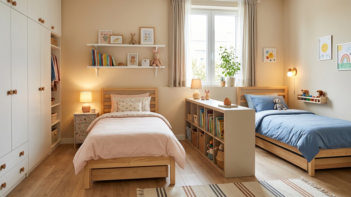 兩個孩子一間房怎麼規劃？雙床房設計兼顧收納隱私更好住